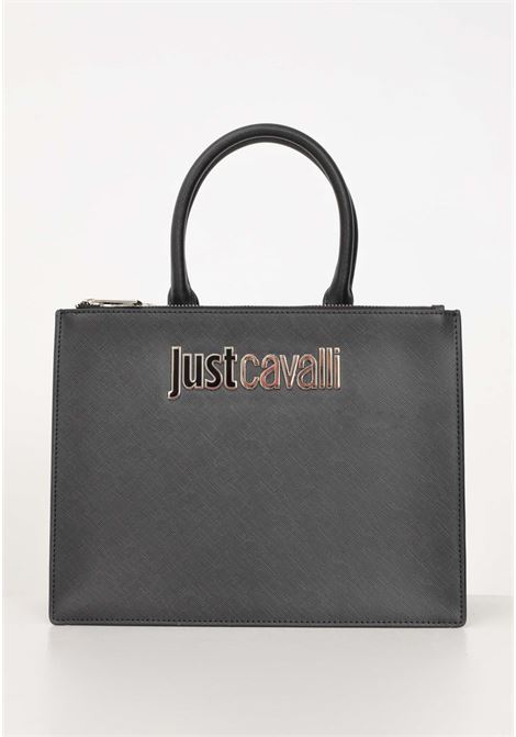 Shopper nera da donna con logo JUST CAVALLI | 77RA4BB1ZS766899